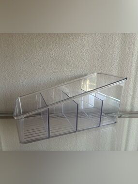 Clear Acrylic Multi-Compartment Organizer Box - 25cm x 13cm